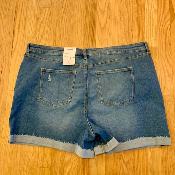 NWT Sonoma high rise, medium wash Blue Denim jeans Shorts, size 24W - Picture 7 of 8